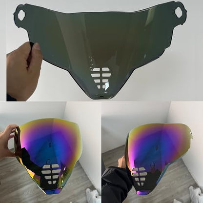 YMTSGEA Airflite Helmet Visor Replacement for IC-06.Motorcycle Helmet Shield Windshield Sunshield PC Lens UV Protection Compatible with Airflite IC-06 (Rainbow) - color: Rainbow