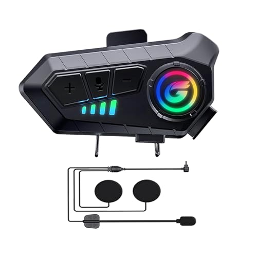 Motorcycle Helmet Bluetooth Speakers, Y10G Motorbike Headset Wireless 5.3 1000mAh with Hard Mic, Noise Cancellation, Stereo Sound, IPX6 Waterproof, Handsfree Earphones for Music Call Control