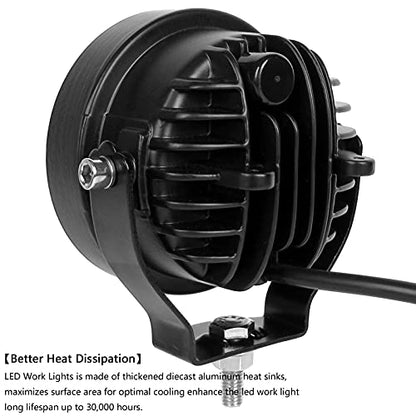 4 Inch Led Pod Light IP68 White LED Work Light Bar Car 12V 24V Led Flood Beam For Trailer Motorcycle Truck 4x4 Off Road Pick-up Deck Dock Marine Auxiliary Fog Driving Lights 2PCS - color: White