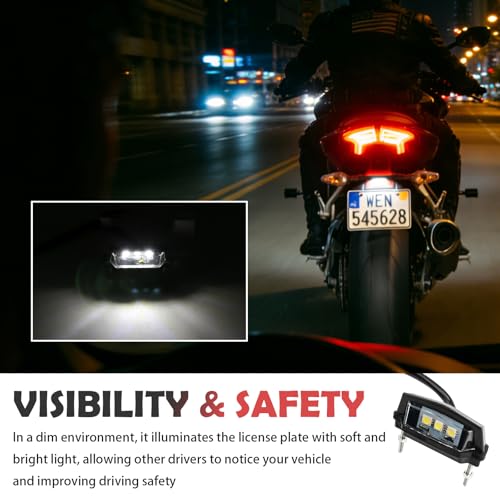 Motorcycle License Plate Light 12V,Shockproof & Sealing LED License Plate Light Bar for Illuminating Licenses Plates,Universal Motorcycle Tail Lights as Motorcycles Lights