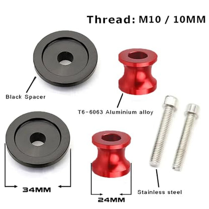 FREAXLL 10MM M10x1.25 Swingarm Spools Sliders Stand Universal Red for KAW&-ASA*KI NINJA 250 400 650 Z750 V&-ersys 650 1000 CFMOTO 450NK 450SR 450MT 650NK 700CL_X - color: Aluminum red