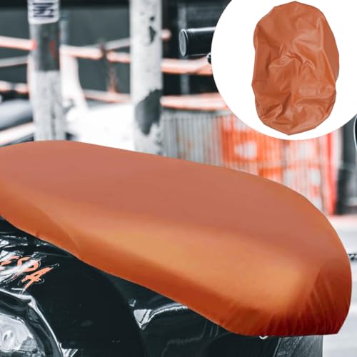 POPETPOP Motorcycle Seat Cover, Brown PU Leather Waterproof Universal Fit | Waterproof and heat-resistant, instantly hides scratches, ideal for daily scooter commutes, 1 brown elastic PU leather cover