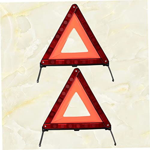 Ipetboom 2Pcs Warning Triangle Kit Reflective Emergency Sign for Roadside Safety Collapsible Design for Easy Storage for Vehicles and Motorcycles