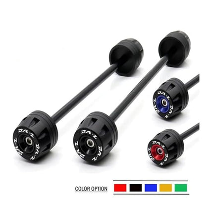Motorcycle Front & Rear Axle Fork Crash Sliders CNC Aluminum POM Anti-Slip Protector Compatible with DRZ400SM DRZ400S DRZ400SE 2000–2025(Black) - color: Black