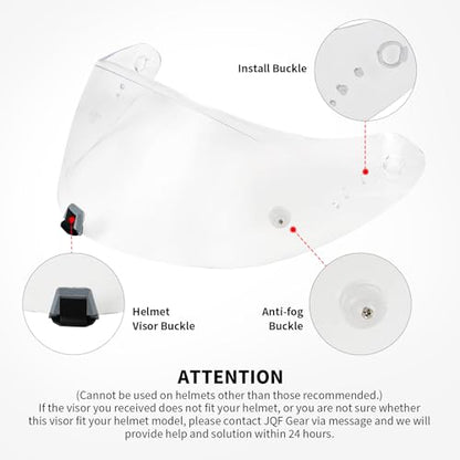 T520 Visor Full Face Helmet Shield Compatible with T520/ ST1400/ R1 Air Motorcycle Replacement Accessories (Clear) - color: Clear