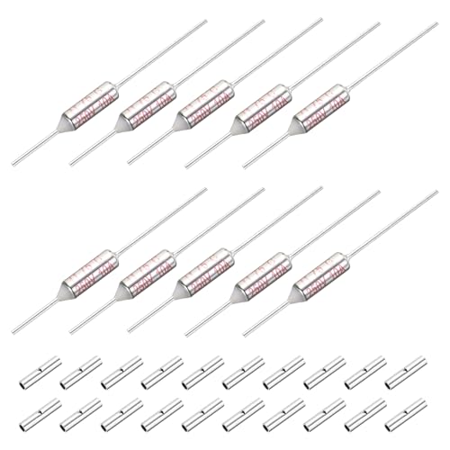 MECCANIXITY 10 Pcs Metal Temperature Thermal Fuse SF75 75C 167F 10A 250V Cutoff Thermal Fuse with 20 Pcs BN1.25 Bare Terminal Butt Connector - style: SF75