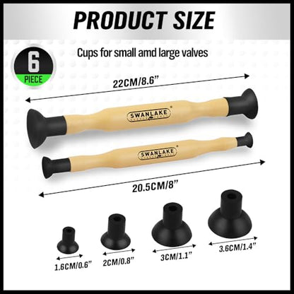 SWANLAKE Valve Lapper Set With 4 Suction Plates | Durable rubber cups for repeated use, comfortable grip, ideal for valve seat lapping with compound