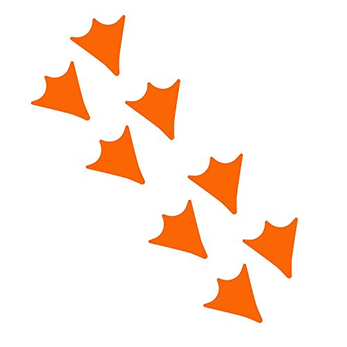LiteMark 2 Inch Orange Duck Web Foot Prints Decal Stickers for Floors and Walls - Pack of 48 - color: Orange