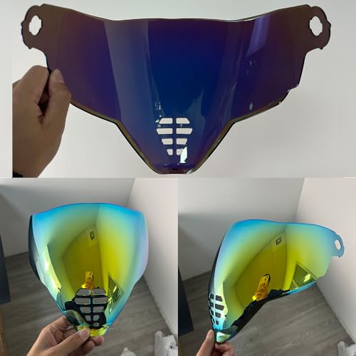 YMTSGEA Airflite Helmet Visor Replacement for IC-06.Motorcycle Helmet Shield Windshield Sunshield PC Lens UV Protection Compatible with Airflite IC-06 (Revo Deep Gold) - color: Revo Deep Gold