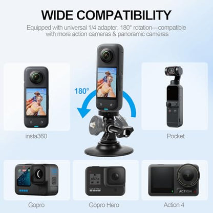 EMART (4 PCS Flexible Adhesive Mount Kit, GoPro Helmet Mount Sticky Chin Base Compatible with Insta360 X4 X3 X2 One RS for GoPro Max 360 Panoramic Camera Hero 13/12/11/10/9 DJI Motorcycle Accessories - size: 4 Pack