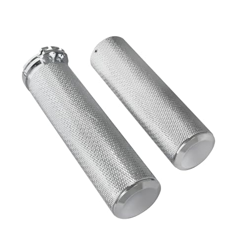 Motorcycle 1" Hand Grips Handlebar Grips Cable Throttle Fit for Harley Touring Street Glide Road King Road Glide Electra Glide Dyna Softail - color: #2 Chrome