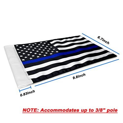 Motorcycle Flag,Thin Blue Line USA American Flag,Double Sided Double Stitched Motorcycle Flag 7x10 - color: blue