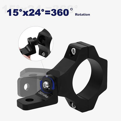 ZIDIYORUO Light Bar Mounts for UTV/Jeep/Truck - Fits 1.75" to 2.25" Big Roll Bars | 20-Position for 360° Rotation, Aluminum Alloy Brackets Durable Holding LED Light Bars & Cube Lights (2pcs)