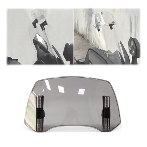 Motorcycle Windshield for Yamaha Tenere 700 Tenere700, Adjustable Motorcycle Windshield Extension Spoiler Clips Motorcycle Windshield Extension, Air Deflector Protective Cover,M-Grey - color: Gray, size: Medium