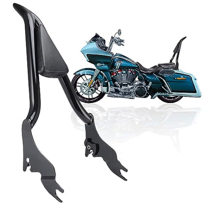 Motorcycle Sissy Bar, Detachable Rear Passenger Backrest Fit for Harley CVO Road Glide Street Touring Road King 2009-2022 (22 inch Black) - size: 22 inch