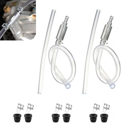 2 PCS Motorcycle Brake Bleeder Hose Kit – Hydraulic Brake & Clutch System Bleeding Tools with One-way Check Valve, Efficient Maintenance & Leak-free Performance, Fits for Most Cars (Silver)