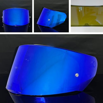 Assault Helmet Visor,Motorcycle Helmet Shield Replacement UV Protection Windshield Compatible With Assault,Stream,Rapid,Storm,FF320,FF328,FF353,FF800(Revo Deep Blue) - color: Revo Deep Blue