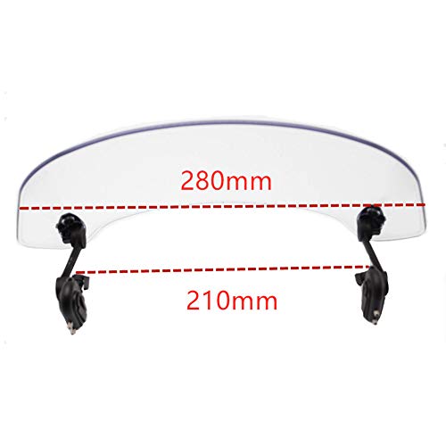 Adjustable Clip On Windscreen Windshield Extension Spoiler Wind Deflector Adjustable Lockable For Motorcycle