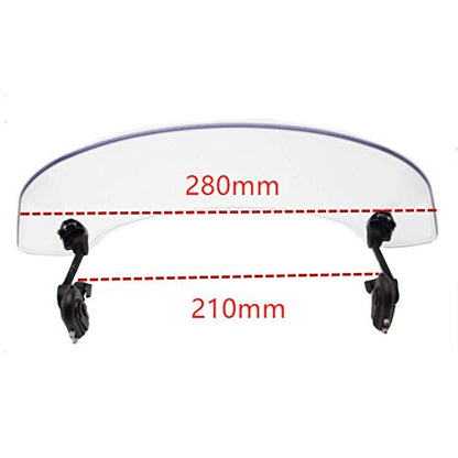 Adjustable Clip On Windscreen Windshield Extension Spoiler Wind Deflector Adjustable Lockable For Motorcycle