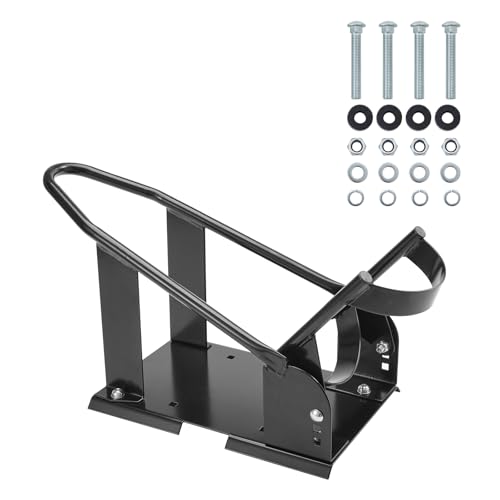 VEVOR Motorcycle Wheel Chock, Max. 1800 lbs Heavy Duty Motorcycle Stand, with 3 Adjustable Holes, Durable Steel Motorbike Front Tire Bracket, Fits 15"-21" Wheels, Work with Off-Road and Regular Bikes