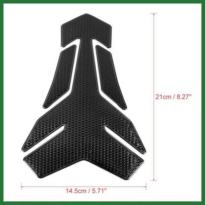 Motoforti Motorcycle Gas Oil Fuel Tank Protector PVC Rubber Pad Emblem Badge Sticker Black Protector Decal Long-Lasting