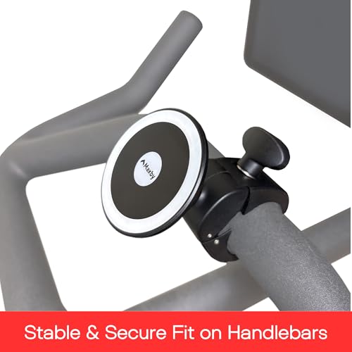 Maxby Magnetic Phone & Tablet Holder for Peloton Bike & Bike+ – Secure 360° Handlebar Mount for iPhone, Samsung & iPad – Tool-Free Install, Strong Magnetic Grip