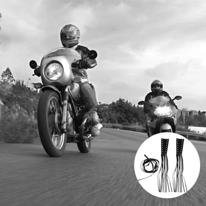 Garneck Motorcycle Lever Tassels Fringe Leather Motorcycle Lever Handlebar Throttle Brake Clutch Grip Covers Wraps