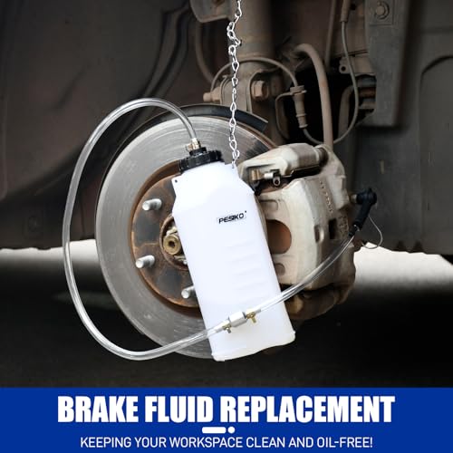 1L Brake Bleeder Bottle, Brake Fluid Bleeder Kit with One Way Check Valve 24 inch Tube and Rubber Connector for Collect Brake Fluid - color: 1 L Reservoir Bottle with One Way Check Valve