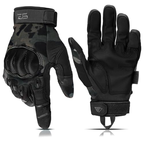 Glove Station Gloves for Men – Touchscreen Utility Gear with Hard Knuckle Protection Used in Motorcycle, Airsoft, & Outdoor Work Black Multicam Small - color: Black Multicam, size: Small