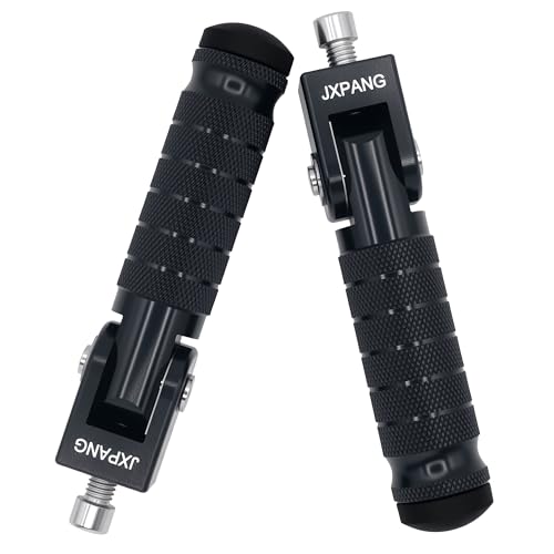 Universal Motorcycle Bicycle Folding Passenger Foot Pegs M8 Rearsets Rear Set Footrests Footpeg Foot Rest Peg Pedals For Bike Install Hole 8mm (Black) - color: Black