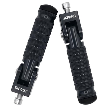 Universal Motorcycle Bicycle Folding Passenger Foot Pegs M8 Rearsets Rear Set Footrests Footpeg Foot Rest Peg Pedals For Bike Install Hole 8mm (Black) - color: Black