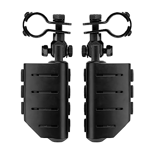 VGMOTO Motorcycle 1.25" Highway Footpegs Adjustable Foot Pegs Footrests with Clamps Mounts kit Compatible with Harley Touring Sportster Softail Road Glide Street Glide with 1 1/4 inch Engine Guard - color: Black-Style C