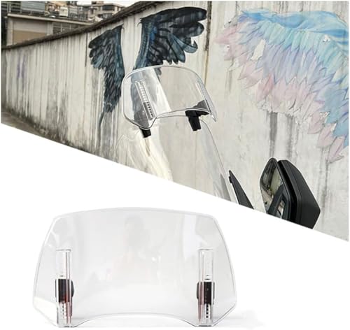 Motorcycle Windshield for CRF 300 L CRF 300 Rally CRF300L, Height Adjustable Clip-On Windscreen Front Screen Deflector Extender Windscreen Spoiler,360MM - size: 360MM