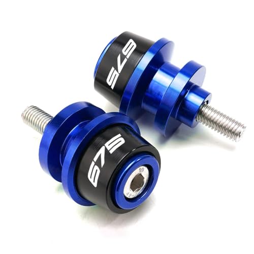 MOWOK Fit For 675SS 675SR 675NK 675 SR-R 675 SR/NK/SS/SR-R 10MM Motorcycle Accessories Rear Stand Screws M10 Swing Arm Swingarm Spools slider (Blue) - color: Blue