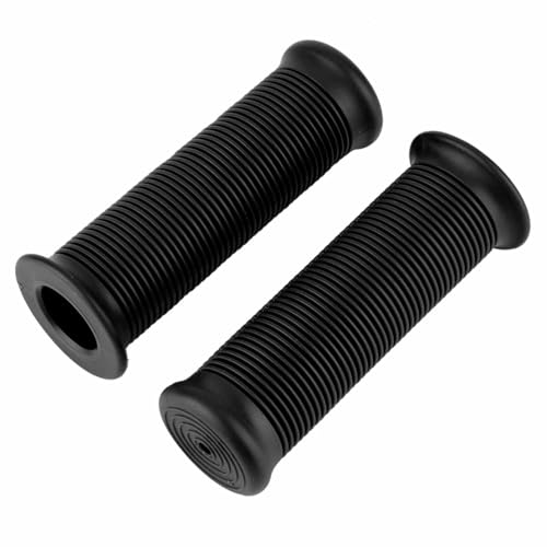 1 Pair Motorcycle Handlebar Grips, 25mm Universal Motorcycle Grips 1 Inch/ 1.1 Inch, 124mm Vintage TPU Handle Bar Grips for Most Motorcycles Handlebars, Black