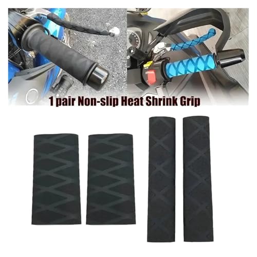 for BM&W R1200GS R1250GS Handlebar Cover Gloves Heat Shrink Motorcycle Grip Rubber 4PCS/Set Anti-Slip Blue Green Handlebars Grips - color: Black