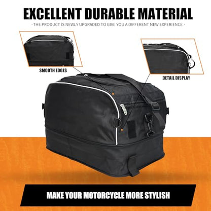 Motorcycle Luggage Rack Bag Collapsible Tail Trunk Bag Travel Luggage Fit for Harley Touring Street Road Electra Glide Road King 1994-2025