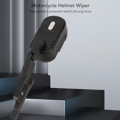 Motorcycle Helmet Wiper, 2 Speed Switch Rechargeable for Motorbike Visor with 800mAh Battery, 170 Swing Range