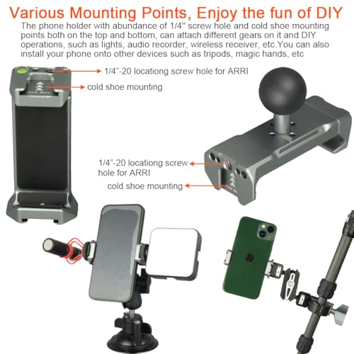 1 Inch/25mm Ball Mount Phone Holder Compatible with RAM mounts B Size Double Socket Arm for Car Bike Motorcycle Phone Mount with 1" Ball