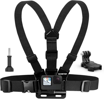 Chest Mount Strap Harness Chesty Body Mount Compatible with GoPro Hero 13, 12, 11, 10, 9, 8, 7, 6, 5, 4, Session, 3+, 3, 2, 1, Max, Hero (2018), AKASO, DJI Osmo Action Cameras