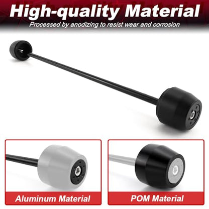 Xitomer Rear Axle Sliders Fit for Z650 Ninja 650 2017-2024, Z650RS 2021-2025, Motorcycle Rear Fork Wheel Frame Sliders Crash Protector (Rear) - style: Rear