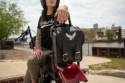 Dowco Willie & Max 58411-00 Magic Series: Synthetic Leather Motorcycle Sissy Bar Bag, Black,Universal Fit,6 Liter Capacity,8" X 10" X 4.5" - style: Black Magic Series