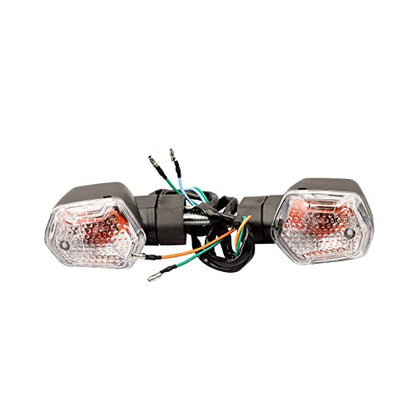 mokuo Motorcycle Front Turn Singal Assemblies Compatible with Honda Grom Msx 125 SF,12V 5W Halogen Lamp Light,Square Style - color: Rear
