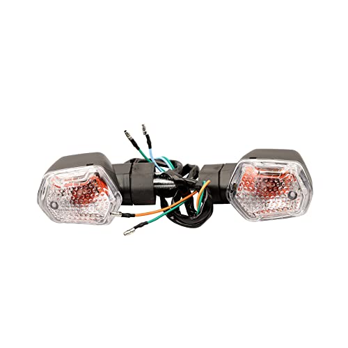mokuo Motorcycle Front Turn Singal Assemblies Compatible with Honda Grom Msx 125 SF,12V 5W Halogen Lamp Light,Square Style - color: Rear