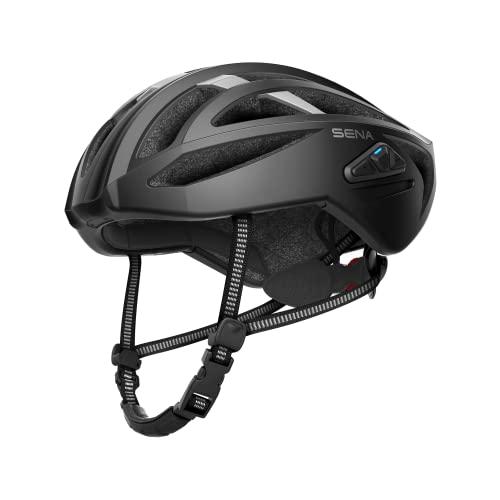 Sena R2 / R2 EVO / (Alexa Built-in) only R2X, Smart Bluetooth and Mesh Intercom Communications Road Cycling Helmet - color: Matte Black, size: Small, style: R2 EVO Mesh Intercom