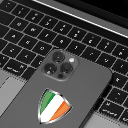 Ireland Flag Decal Sticker - Irish Flags Shield Shape Reflective Vinyl Car Stickers - for Car Window Bumper Laptop Waterproof Sticker (5Pcs) - color: Ireland