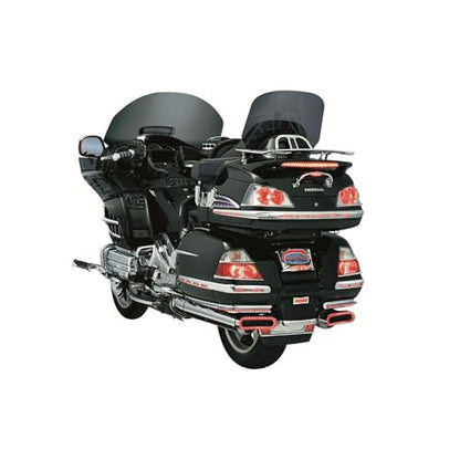Kuryakyn 3202 Motorcycle Lighting Accent Accessory: Single Circuit LED Saddlebag Molding Set with Red Lens for 2001-10 Honda Gold Wing GL1800 Motorcycles, Chrome , black