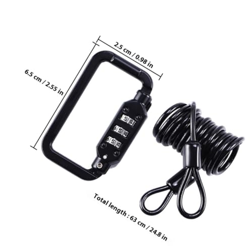 Motorcycle Helmet Lock Cable, Portable Steel Wire Helmet Safety Lock with Combination Password, Lightweight Tamper-Resistant Motorcycle Accessory for Outdoor Security