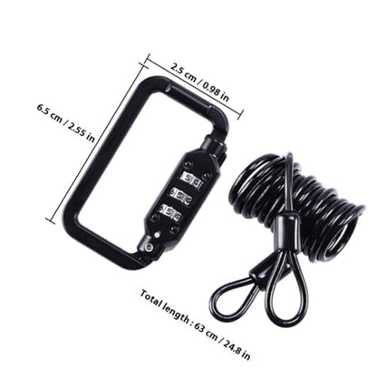 Motorcycle Helmet Lock Cable, Portable Steel Wire Helmet Safety Lock with Combination Password, Lightweight Tamper-Resistant Motorcycle Accessory for Outdoor Security