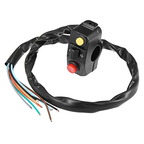 Motoforti DC 12V 7/8" 22mm Motorcycle Handlebar Switch Assembly with Horn Indicator High Low Beam Light